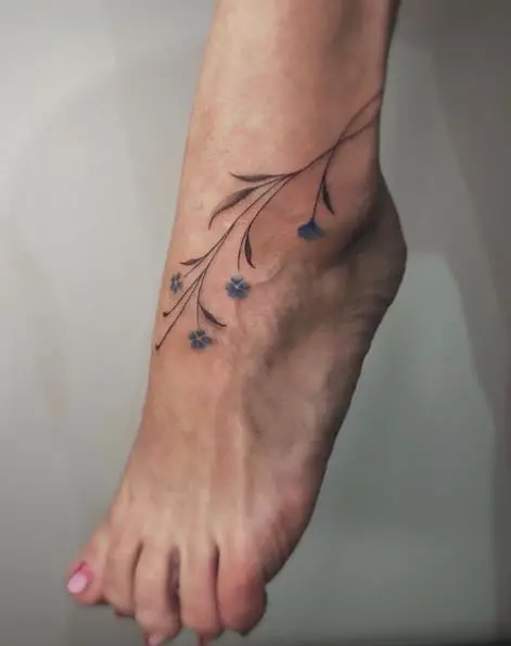 Forget Me Not Anklet Tattoo Piece