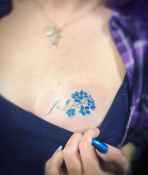 Forget-Me-Nots Chest Tattoo