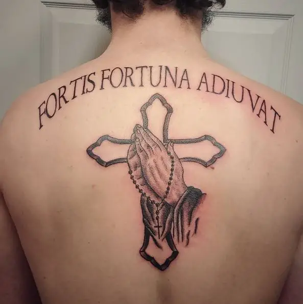 Fortis Fortuna Adiuvat John Wick inspired Praying Hands Tattoo