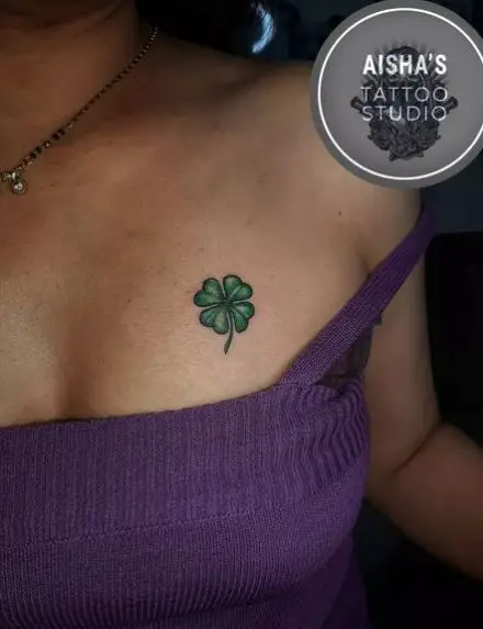 Four Leaf Clover Chest Tattoo