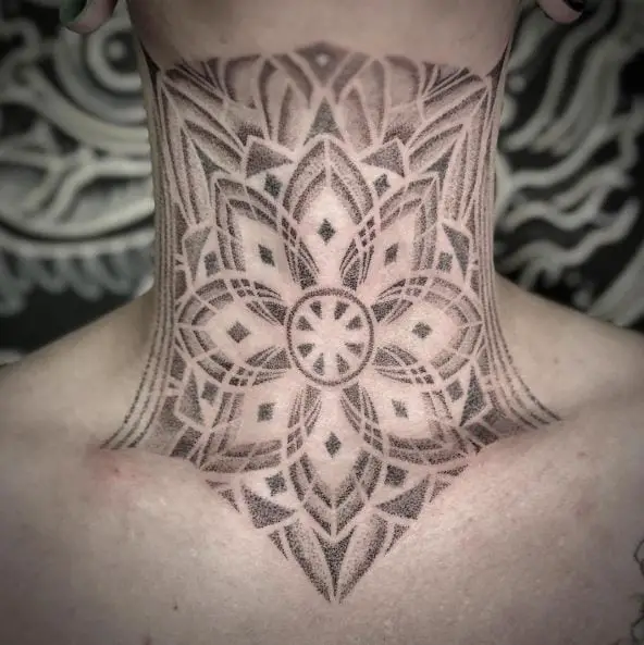 Geometric Neck Tattoo