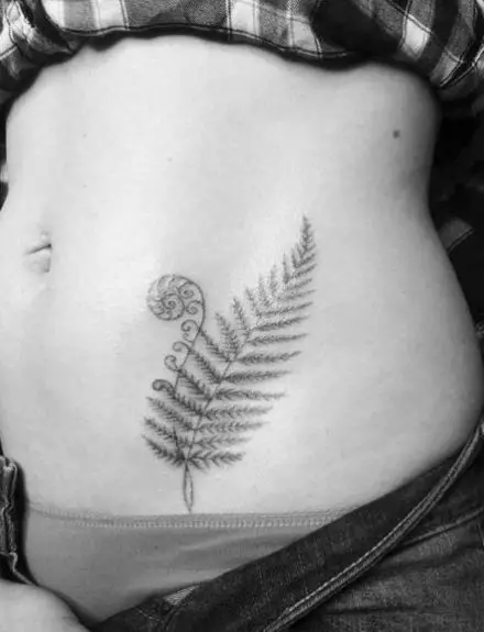 Grey Fern Plant Tattoo Piece