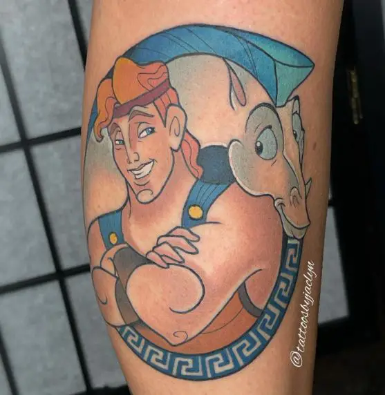 Hercules and Pegasus Color Tattoo