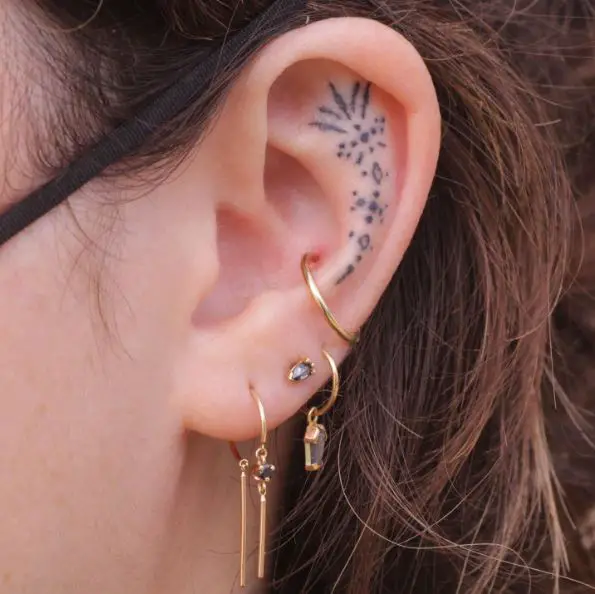 Jewelry Styled Ear Tattoo Piece