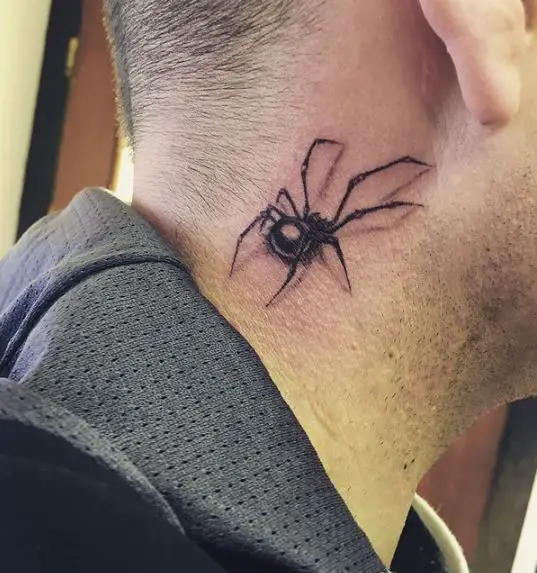 Latrodectus Spider Neck Tattoo Piece