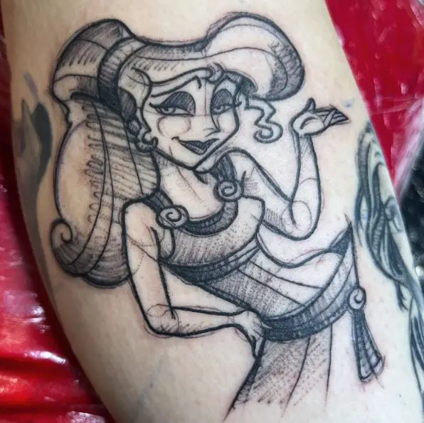 Meg from Hercules Greyscale Tattoo
