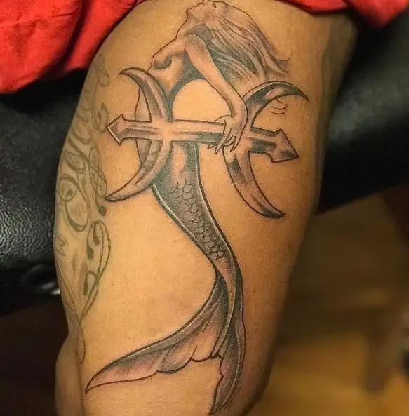 Mermaid with a Pisces Tattoo