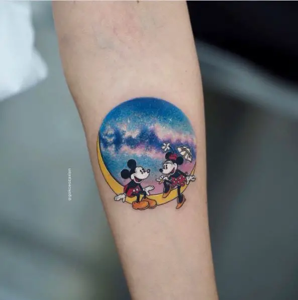 Mickey and Minnie Galaxy Theme Tattoo