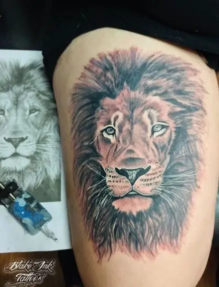 Mufasa The Lion King Thigh Tattoo