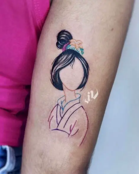 Mulan Sketch Tattoo Piece