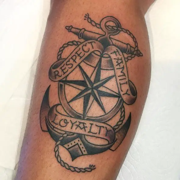 Nautical Star and Anchor Tattoo