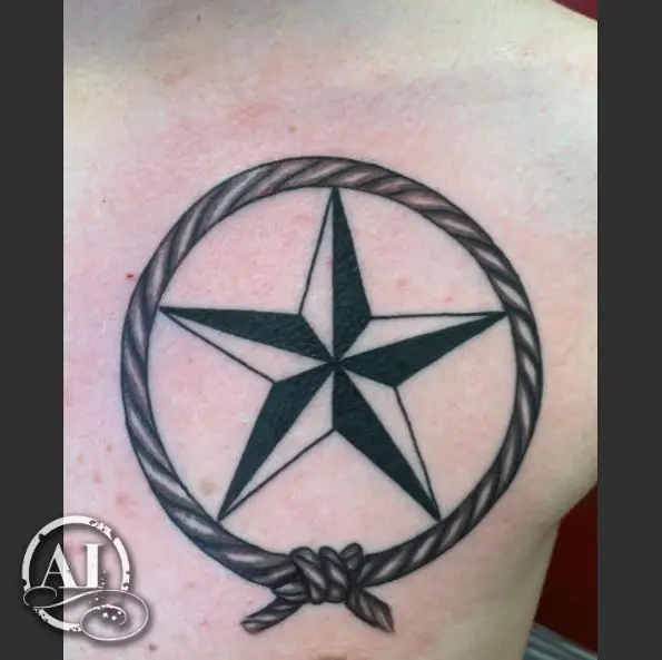 Nautical Star and Rope Tattoo Piece