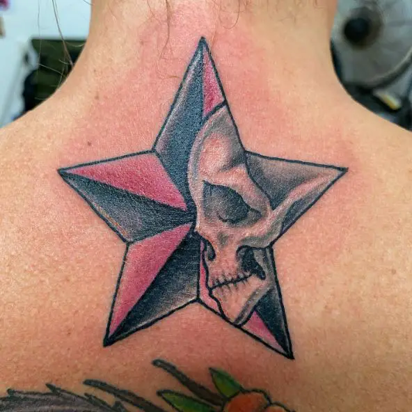 Nautical Star with a Skull Tattoo Piece
