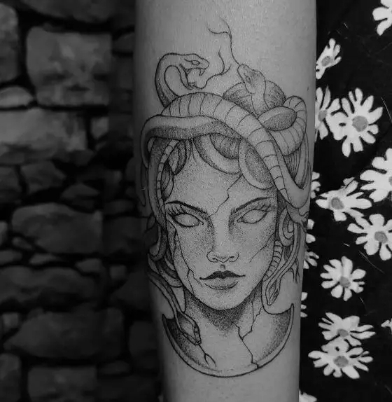 Pencil Sketch Medusa Tattoo Piece