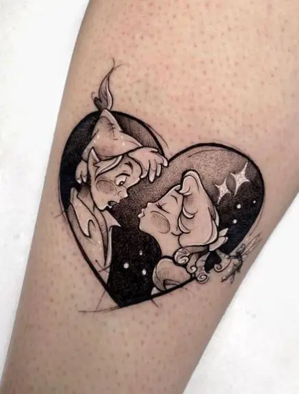 Peter Pan and Wendy Love Tattoo