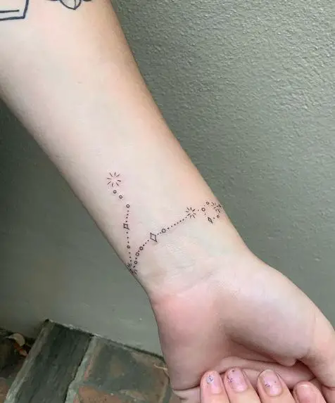 Pisces Constellation Wrist Tattoo