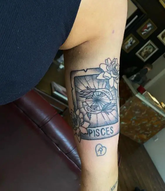 Pisces Tarot Card Tattoo on the Arm