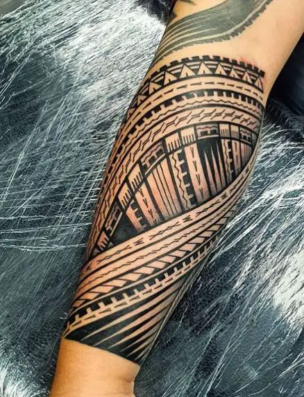 Polynesian Forearm Tattoo Design