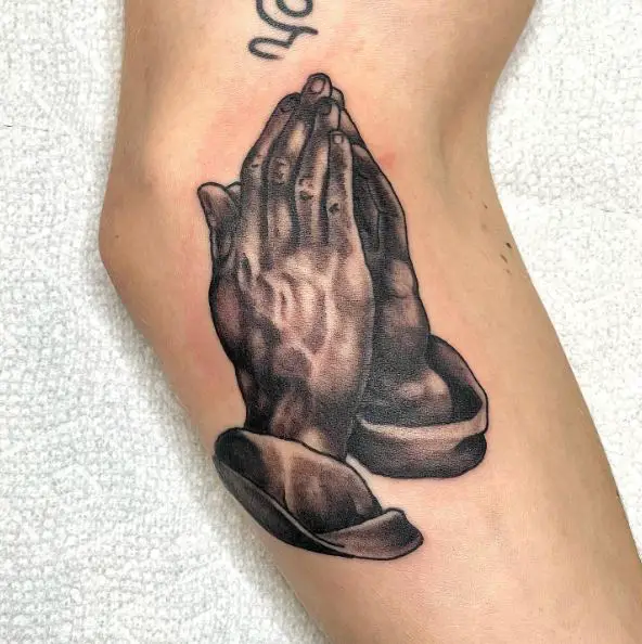 Praying Hands Forearm Tattoo Piece