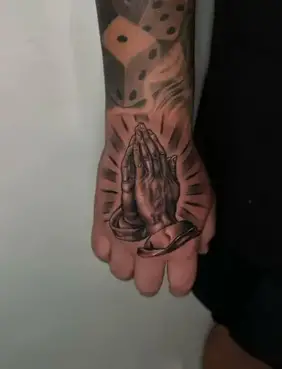 praying hands tattoo for girls
