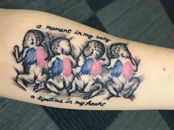 Quadruplets Angel Babies Tattoo Piece