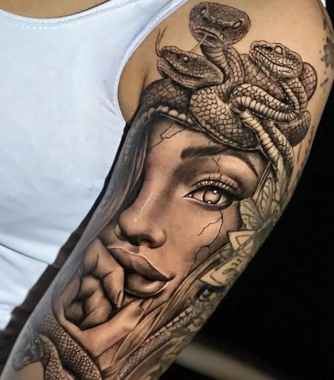 Realistic Medusa Tattoo Piece