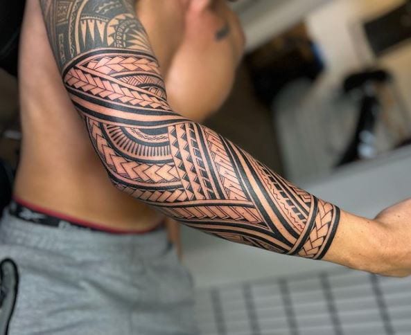 Samoan Polynesian Sleeve Tattoo