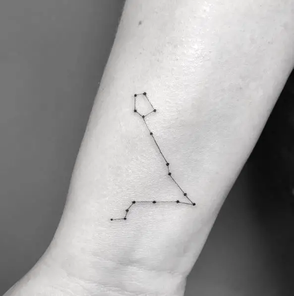 Simple Dots and Lines Pisces Constellation Tattoo