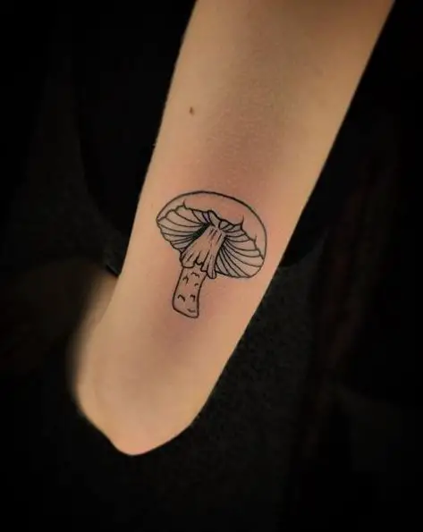Simple Tiny Mushroom Tattoo