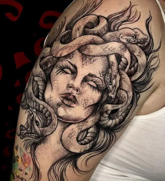 Sketch Style Medusa Tattoo Piece