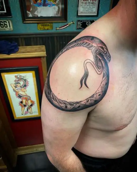 Snake Ouroboros Shoulder Tattoo
