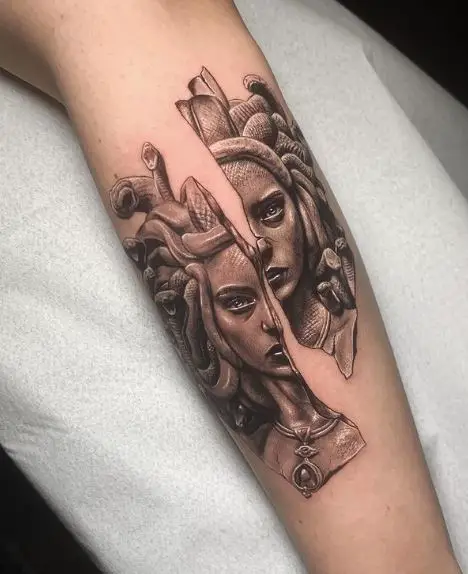 Split Face Medusa Tattoo
