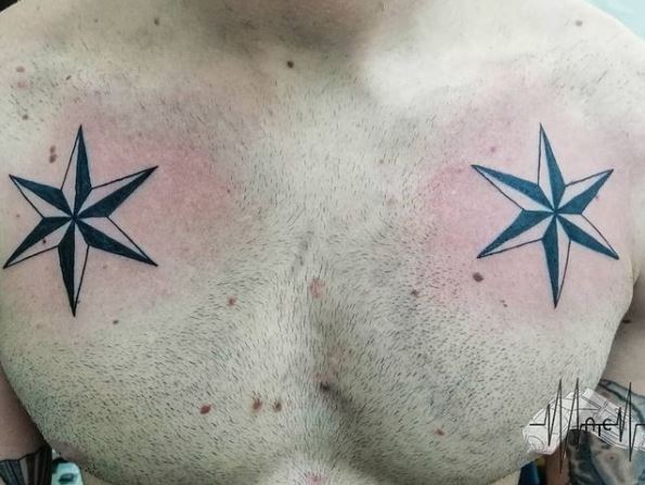 Two Nautical Starts Tattoo Piece