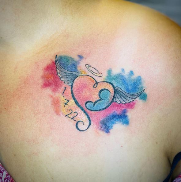 Water Color Miscarriage Awareness Tattoo