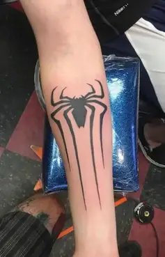spiderman spider logo tattoo