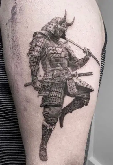 Samurai Warrior with Katana Arm Tattoo