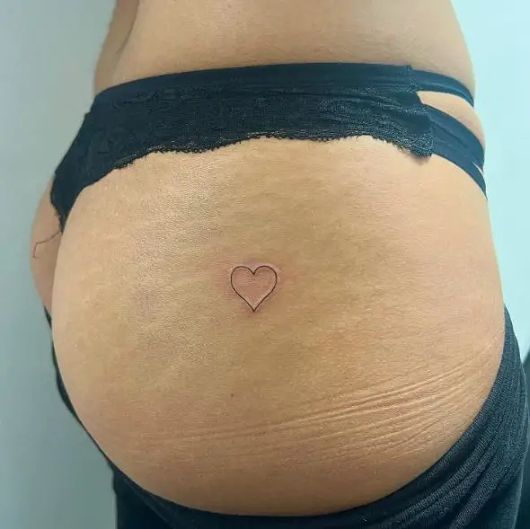 Minimalistic Heart Butt Tattoo