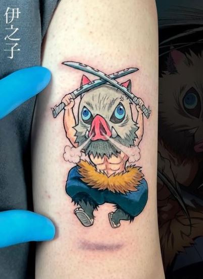 Inosuke Hashibira from Demon Slayer tattoo using only StarBrite Colors done  by proteam artist areguikun  starbritecolors  Instagram