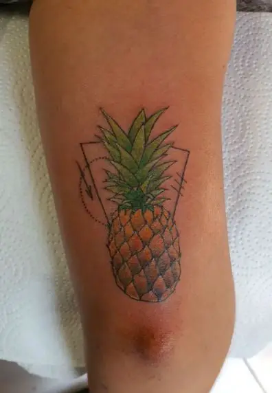 Colored Pineapple Arm Tattoo