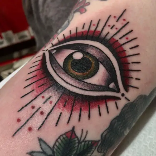 Traditional Colored All Seeing Eye Tattoo