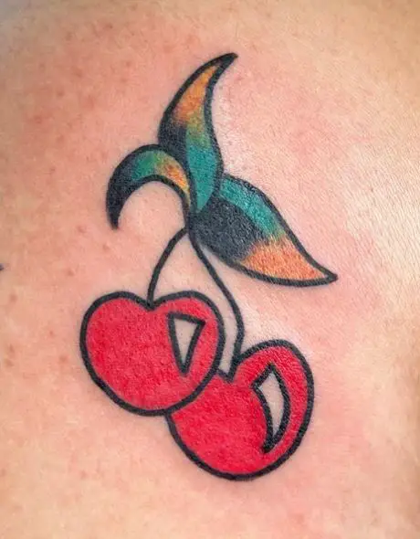 Colorful Cherries Butt Tattoo