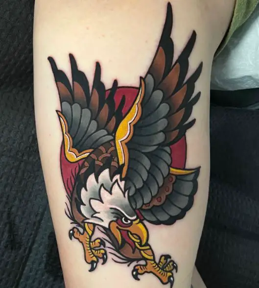 Colorful Eagle Forearm Tattoo