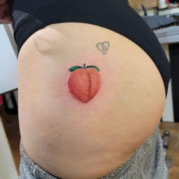 Colorful Peach Butt Tattoo