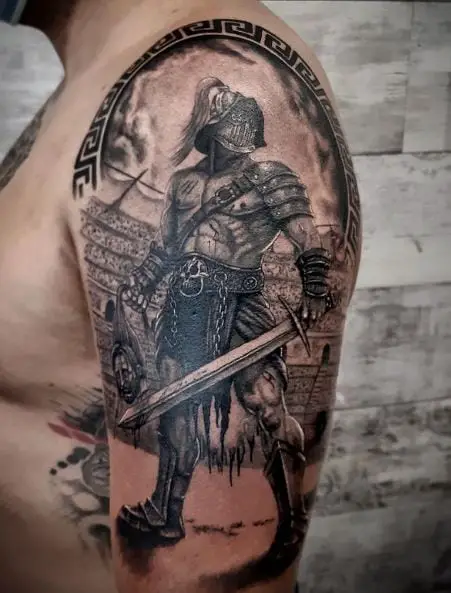 Gladiator with Sward Arm Tattoo