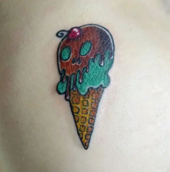 Skull Ice Cream Cone Butt Tattoo