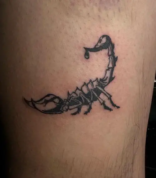 Black and Grey Scorpion Leg Tattoo