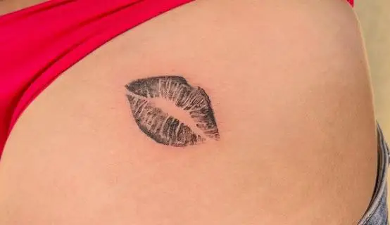 Black Lips Butt Tattoo