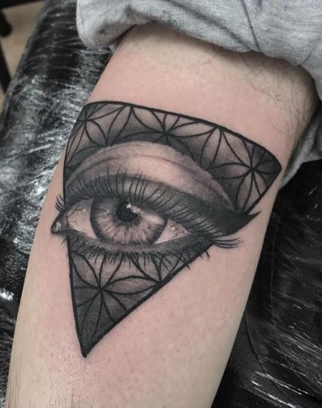 Realistic All Seeing Eye Arm Tattoo