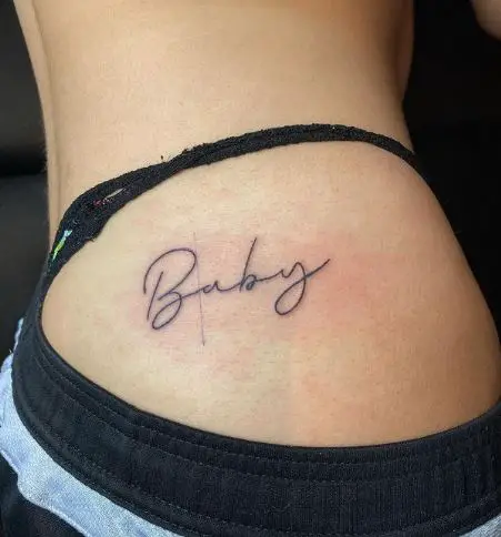 Handwrite Baby Butt Tattoo