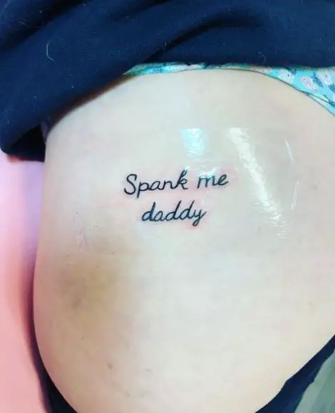 Script Spank Me Daddy Butt Tattoo
